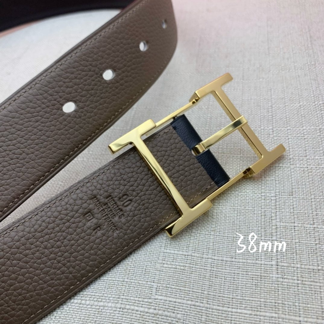 1:1 Replica Hermes H Belt Buckle & Reversible Brown For Women, Women Belt - Image 4
