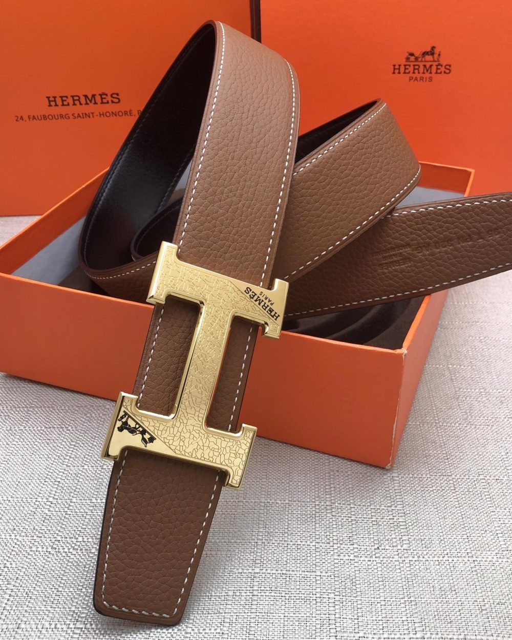 1:1 Replica Hermes H Belt Buckle & Reversible Brown For Women, Women Belt