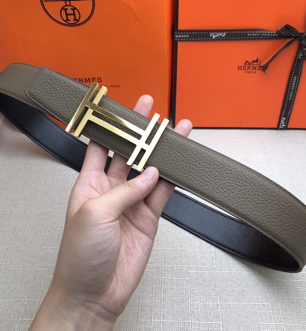 1:1 Replica Hermes H Belt Buckle & Reversible Brown For Women, Women Belt