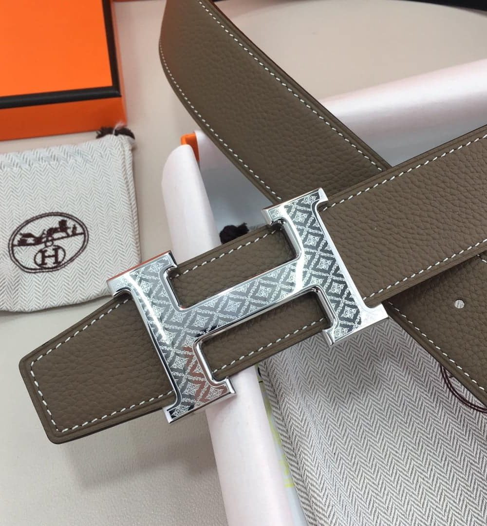 1:1 Replica Hermes H Belt Buckle & Reversible Grey For Women, Women Belt