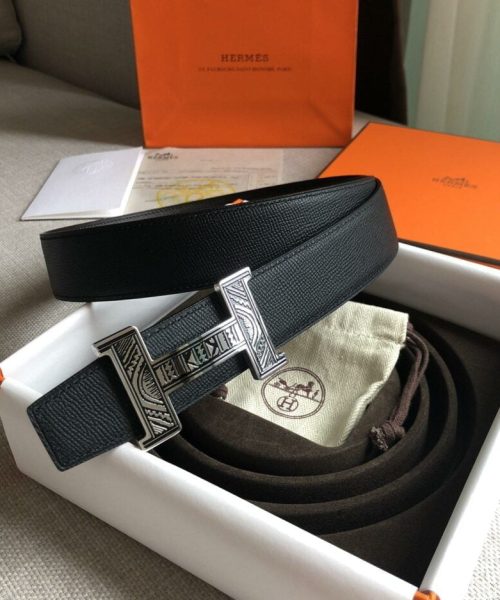1:1 Replica Hermes H Touareg Belt Buckle & Reversible Black For Women, Women Belt
