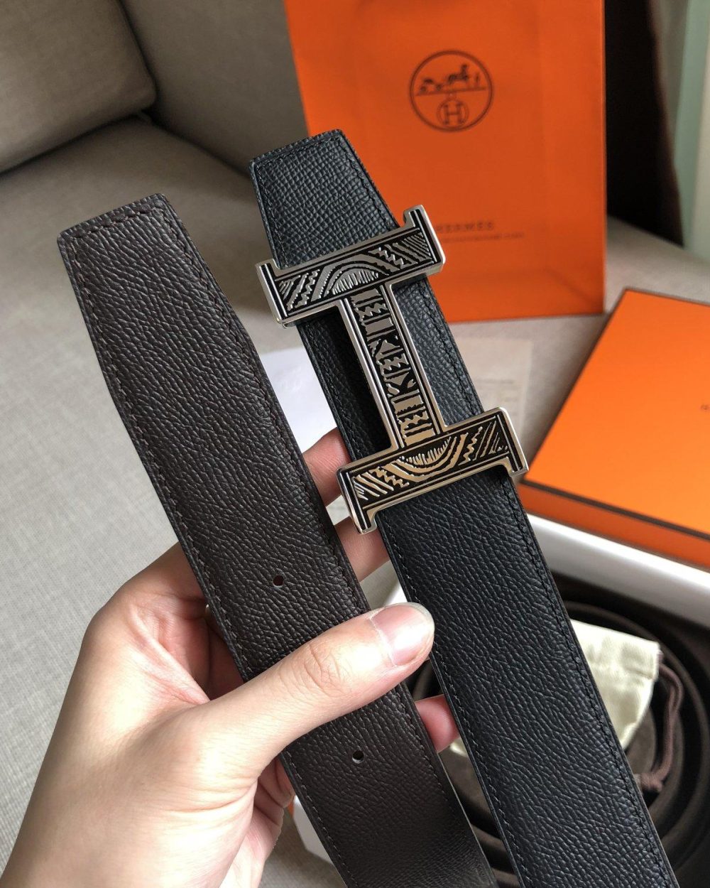 1:1 Replica Hermes H Touareg Belt Buckle & Reversible Black For Women, Women Belt