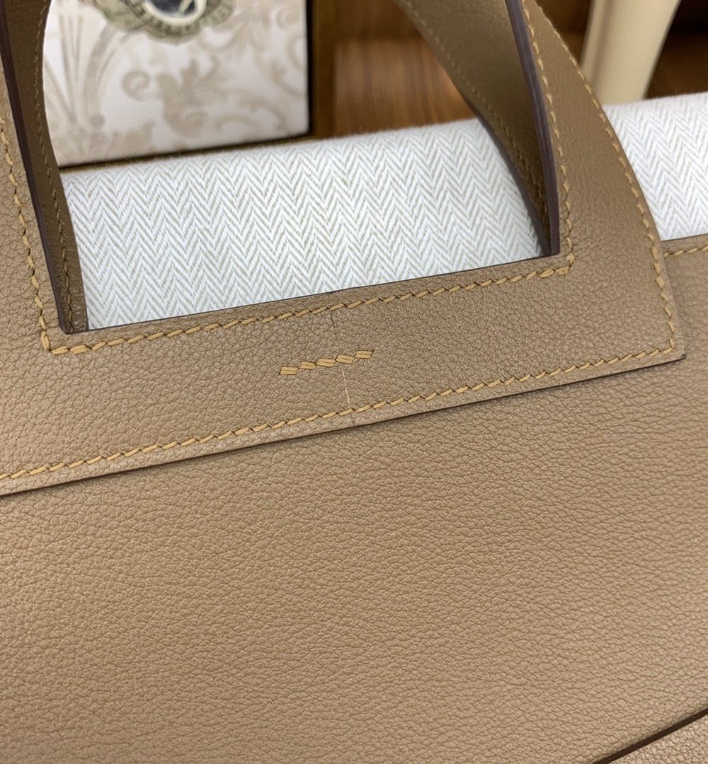 1:1 Replica Hermes Halzan 31 Brown, Silver Toned Hardware Bag For Women, Women's Handbags, Shoulder Bags 12.2in/31cm