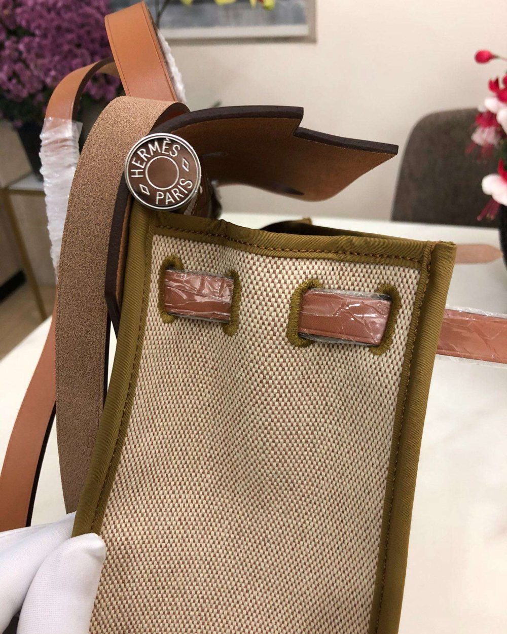 1:1 Replica Hermes Herbag Zip Bag Black/Brown/Red For Women 31cm / 12.2in