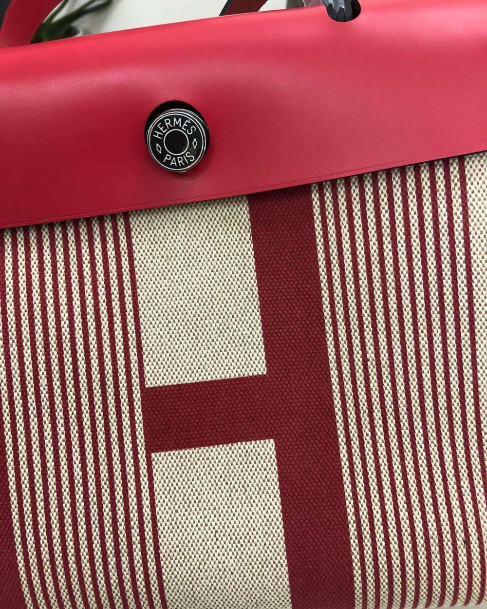 1:1 Replica Hermes Herbag Zip Bag Black/Brown/Red For Women 31cm / 12.2in