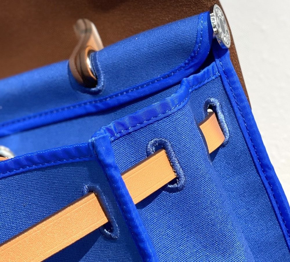 1:1 Replica Hermes Herbag Zip Bag Blue, Silver Toned Hardware Bag For Women, Women's Handbags, Shoulder Bags 12.2in/31cm