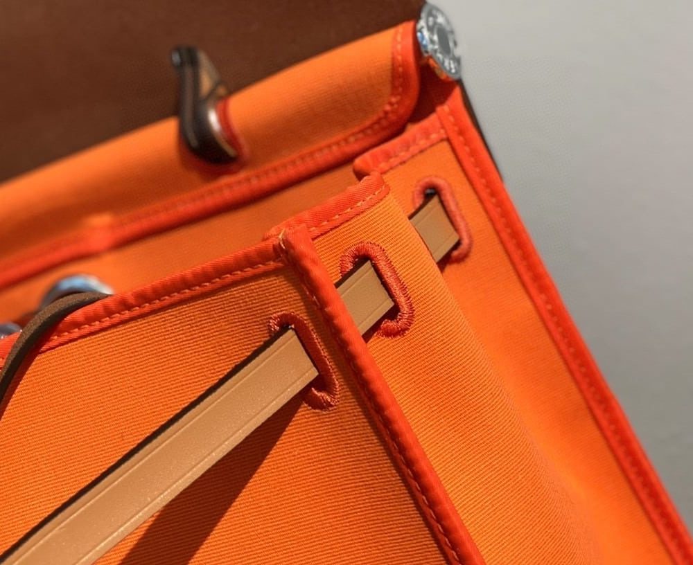 1:1 Replica Hermes Herbag Zip Bag Orange, Silver Toned Hardware Bag For Women, Women's Handbags, Shoulder Bags 12.2in/31cm