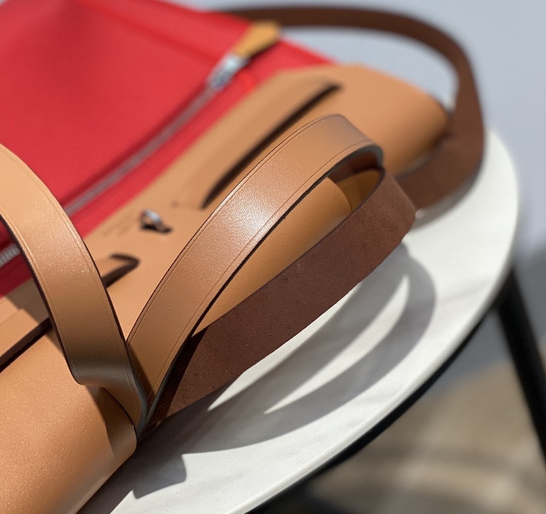 1:1 Replica Hermes Herbag Zip Bag Red, Silver Toned Hardware Bag For Women, Women's Handbags, Shoulder Bags 12.2in/31cm - Image 3