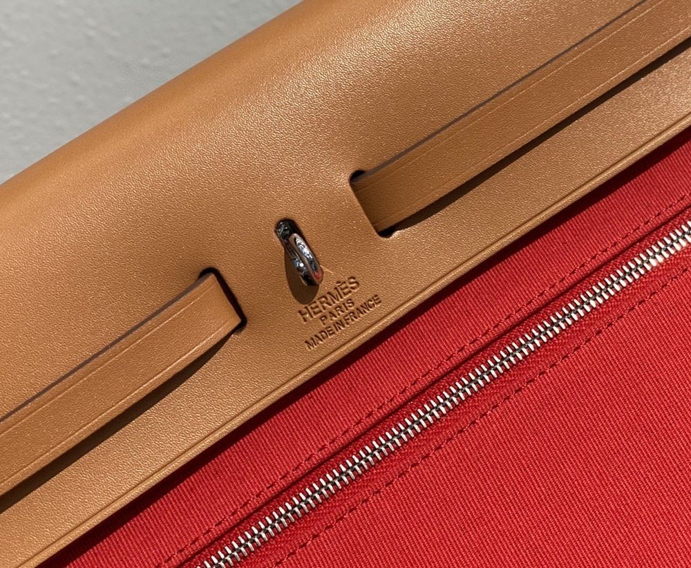 1:1 Replica Hermes Herbag Zip Bag Red, Silver Toned Hardware Bag For Women, Women's Handbags, Shoulder Bags 12.2in/31cm
