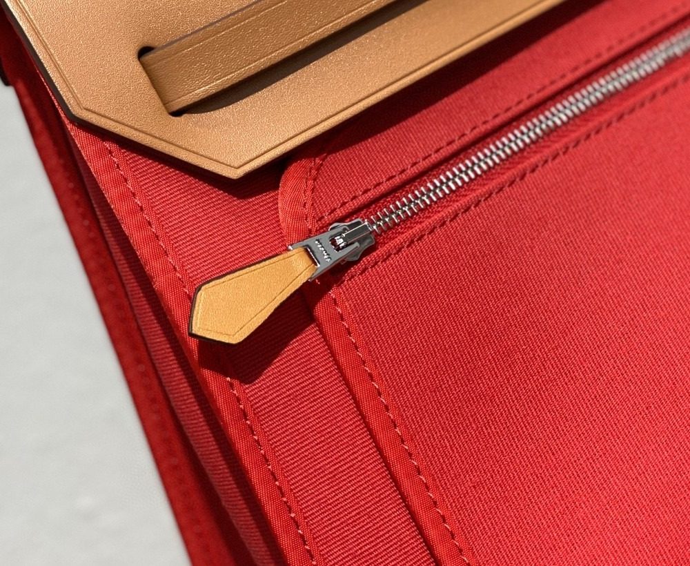 1:1 Replica Hermes Herbag Zip Bag Red, Silver Toned Hardware Bag For Women, Women's Handbags, Shoulder Bags 12.2in/31cm