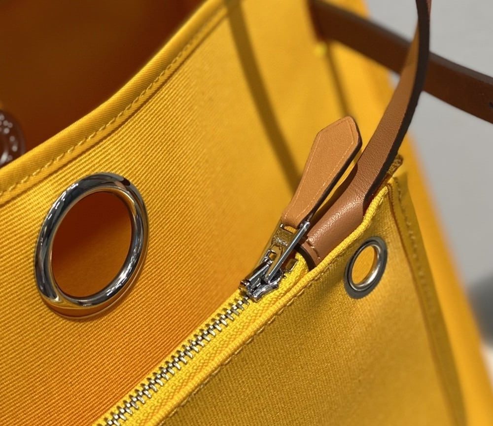 1:1 Replica Hermes Herbag Zip Bag Yellow, Silver Toned Hardware Bag For Women, Women's Handbags, Shoulder Bags 12.2in/31cm
