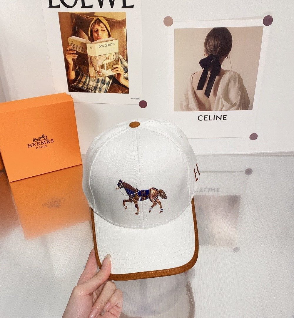 Hermes Horse Cap White Hermes Cap