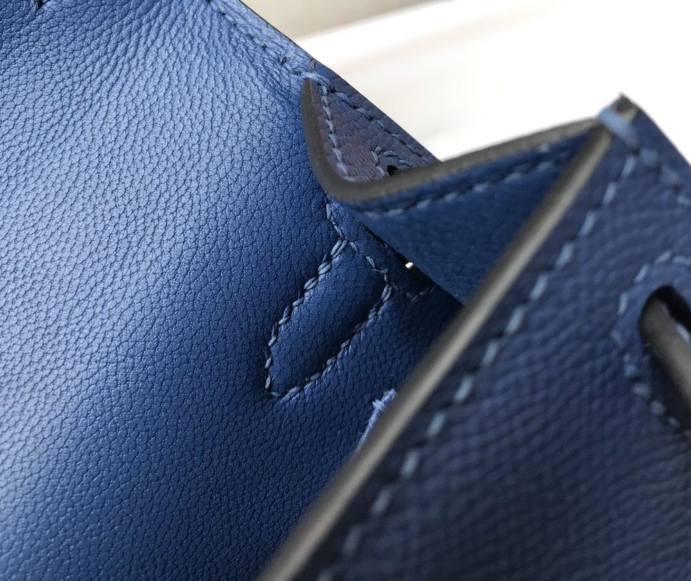 1:1 Replica Hermes Kelly 19 Blue France Swift Bag For Women, Women's Handbags, Shoulder Bags 7.5in/19cm