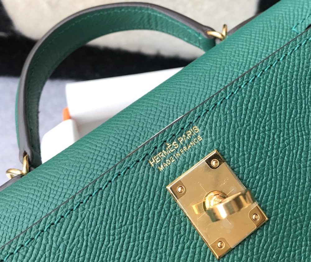 1:1 Replica Hermes Kelly 19 Green With Gold Toned Hardware Bag For Women, Women's Handbags, Shoulder Bags 7.5in/19cm