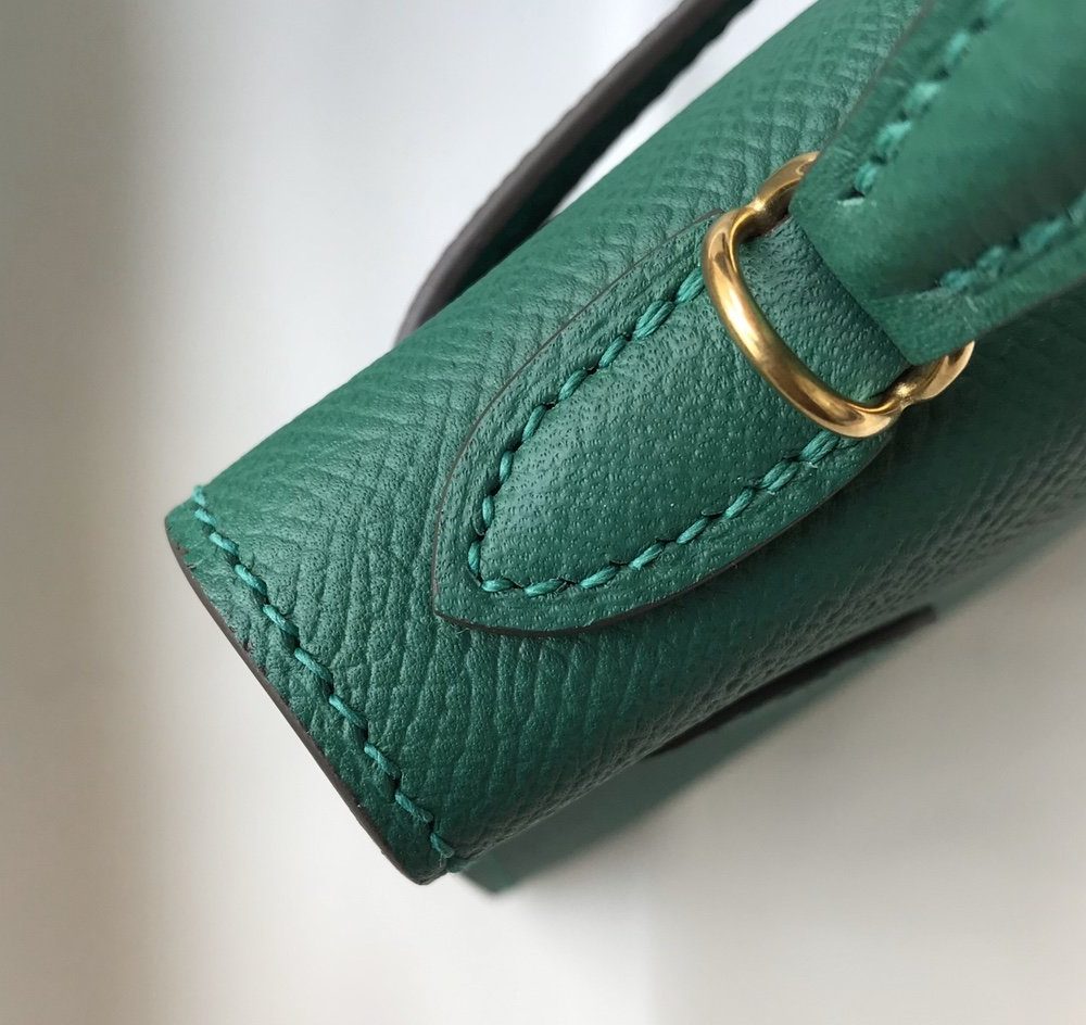 1:1 Replica Hermes Kelly 19 Green With Gold Toned Hardware Bag For Women, Women's Handbags, Shoulder Bags 7.5in/19cm