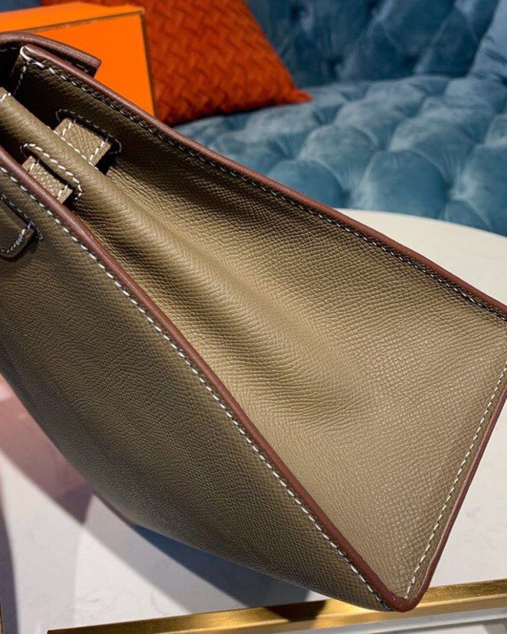1:1 Replica Hermes Kelly 25 Sellier Epsom Etoupe Bag For Women, Women's Handbags, Shoulder Bags 10in/25cm