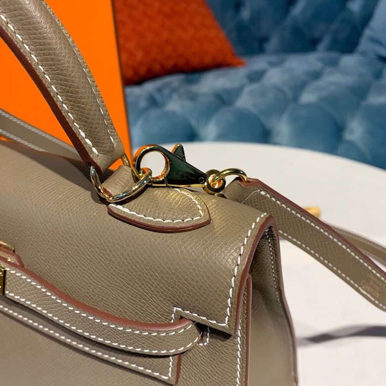 1:1 Replica Hermes Kelly 25 Sellier Epsom Etoupe Bag For Women, Women's Handbags, Shoulder Bags 10in/25cm - Image 5