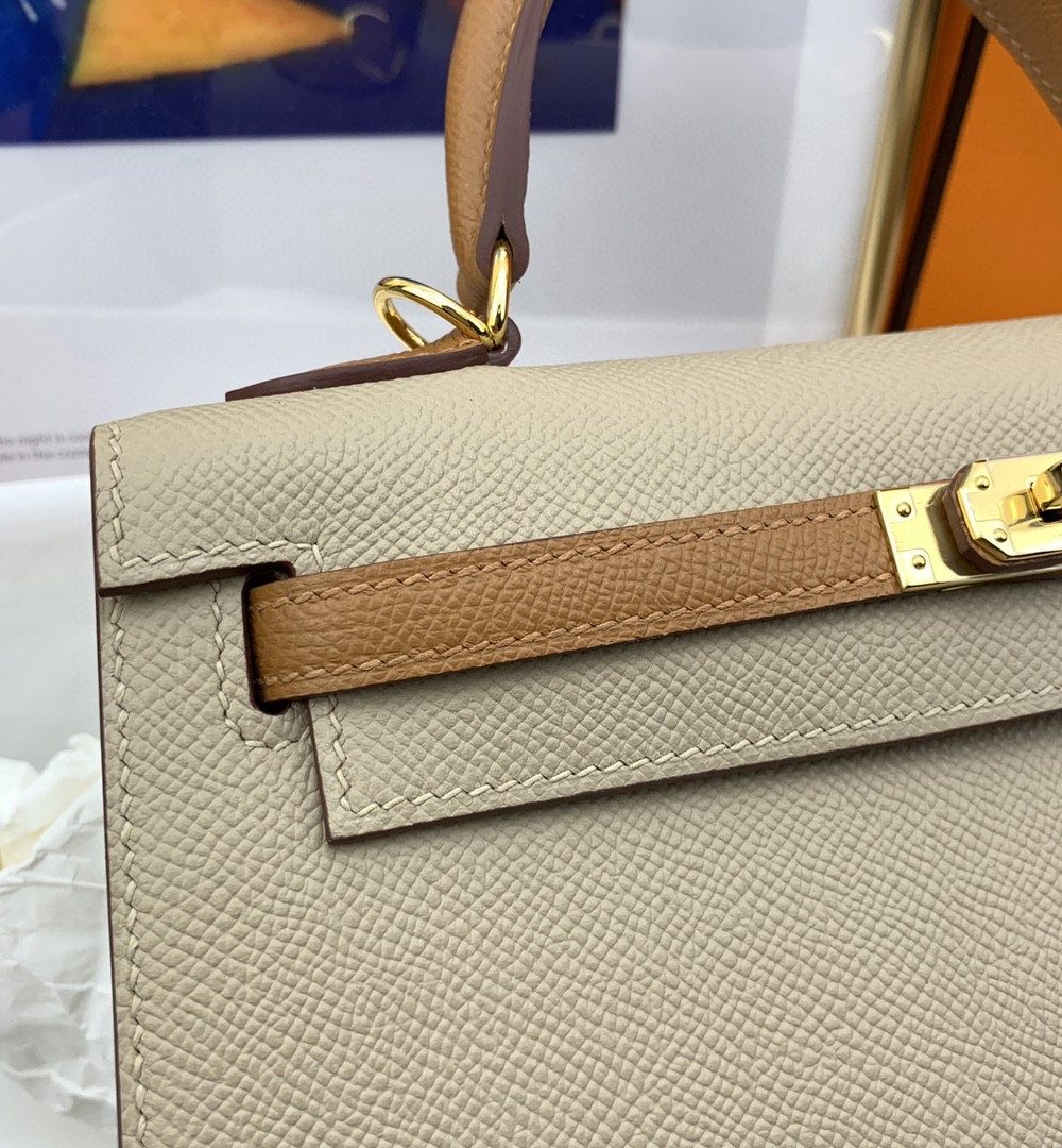 1:1 Replica Hermes Kelly 25 Sellier Epsom Etoupe/Brown Bag For Women, Women's Handbags, Shoulder Bags 10in/25cm