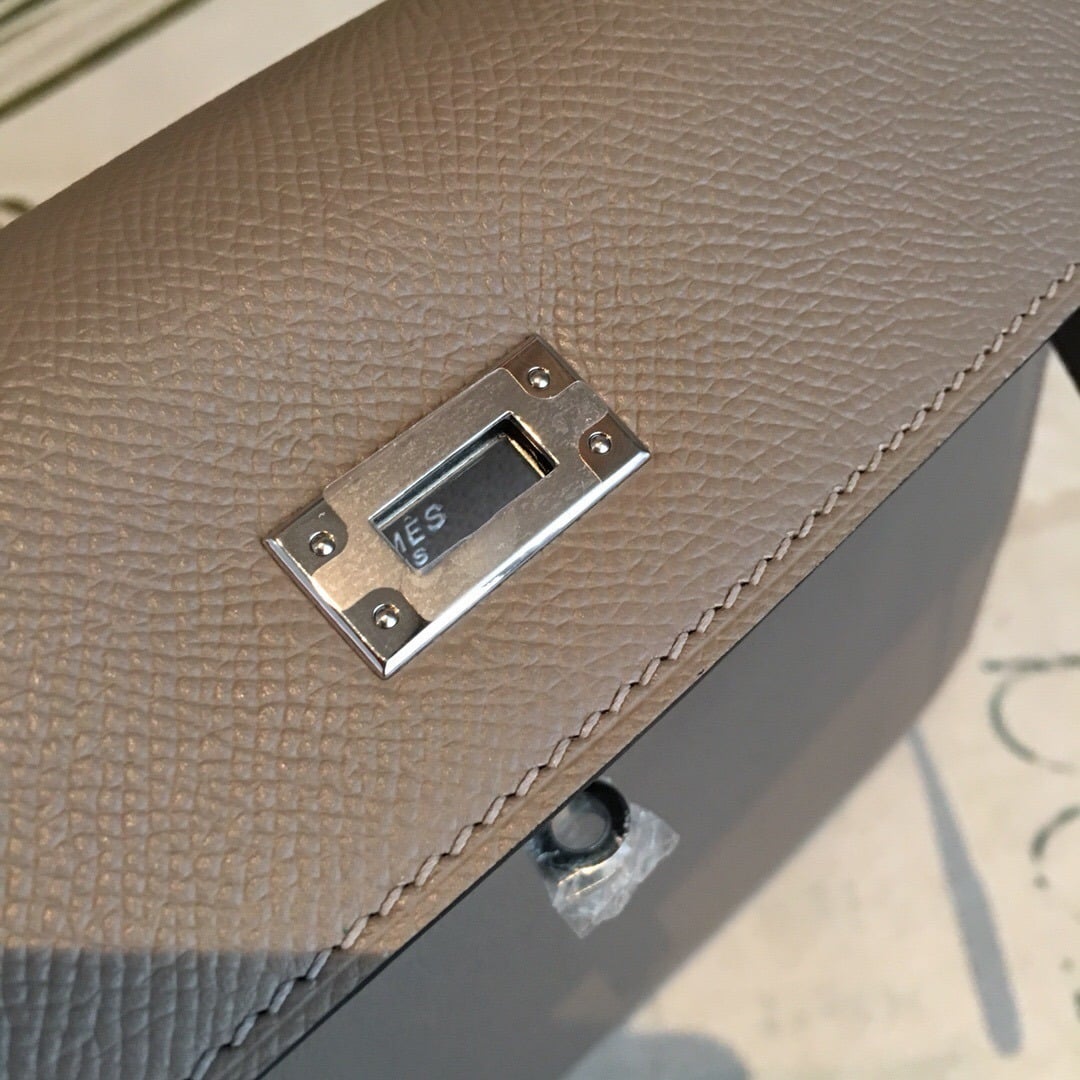 1:1 Replica Hermes Kelly 25 Sellier Epsom Gris Asphalt Bag For Women Silver Toned Hardware, Women's Handbags, Shoulder Bags 10in/25cm - Image 4