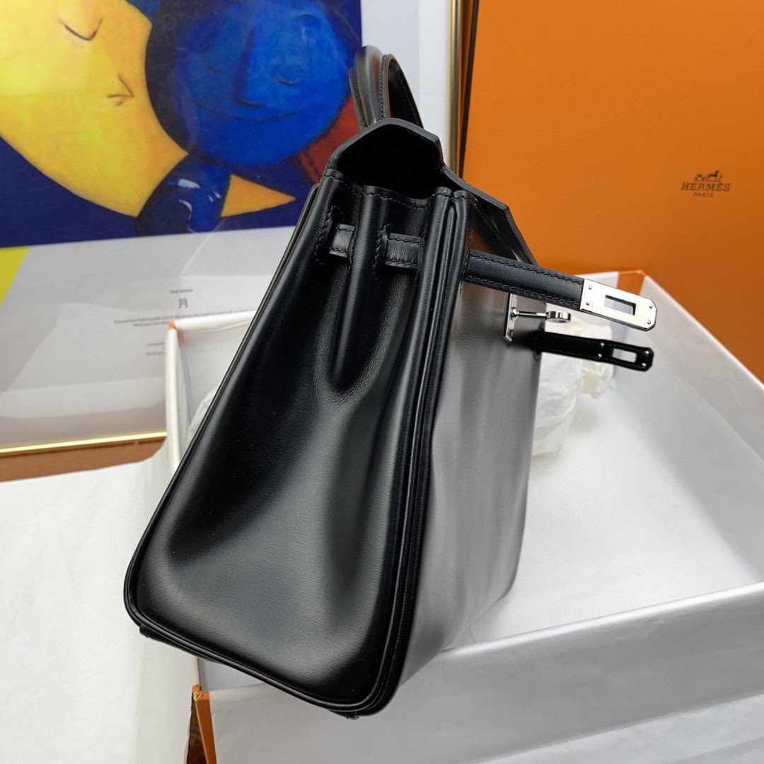 1:1 Replica Hermes Kelly 25 Swift Black Bag For Women, Women's Handbags, Shoulder Bags 10in/25cm - Image 4