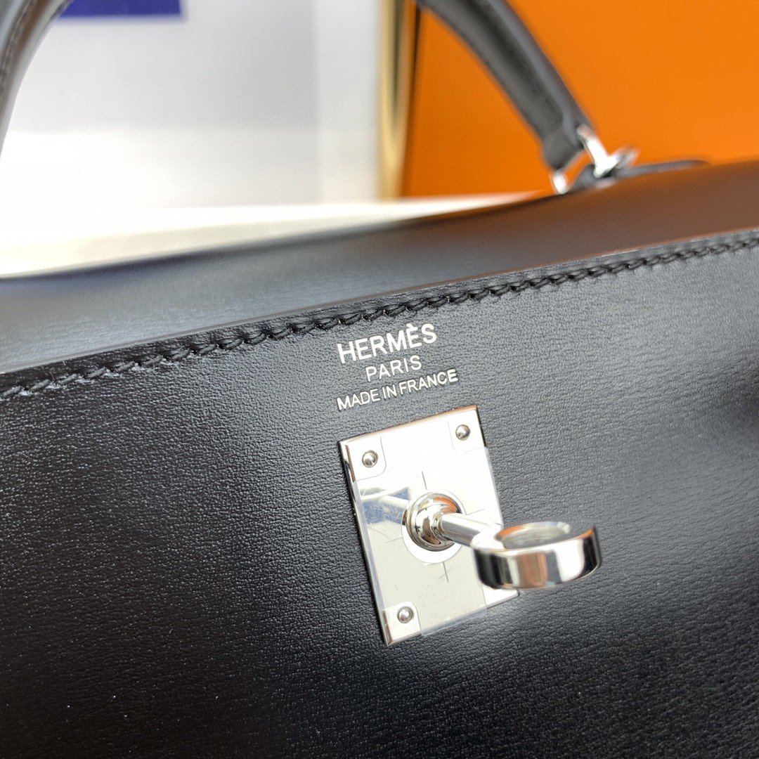 1:1 Replica Hermes Kelly 25 Swift Black Bag For Women, Women's Handbags, Shoulder Bags 10in/25cm - Image 8