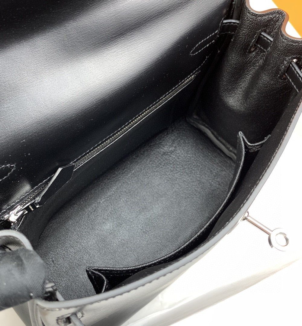 1:1 Replica Hermes Kelly 25 Swift Black Bag For Women, Women's Handbags, Shoulder Bags 10in/25cm