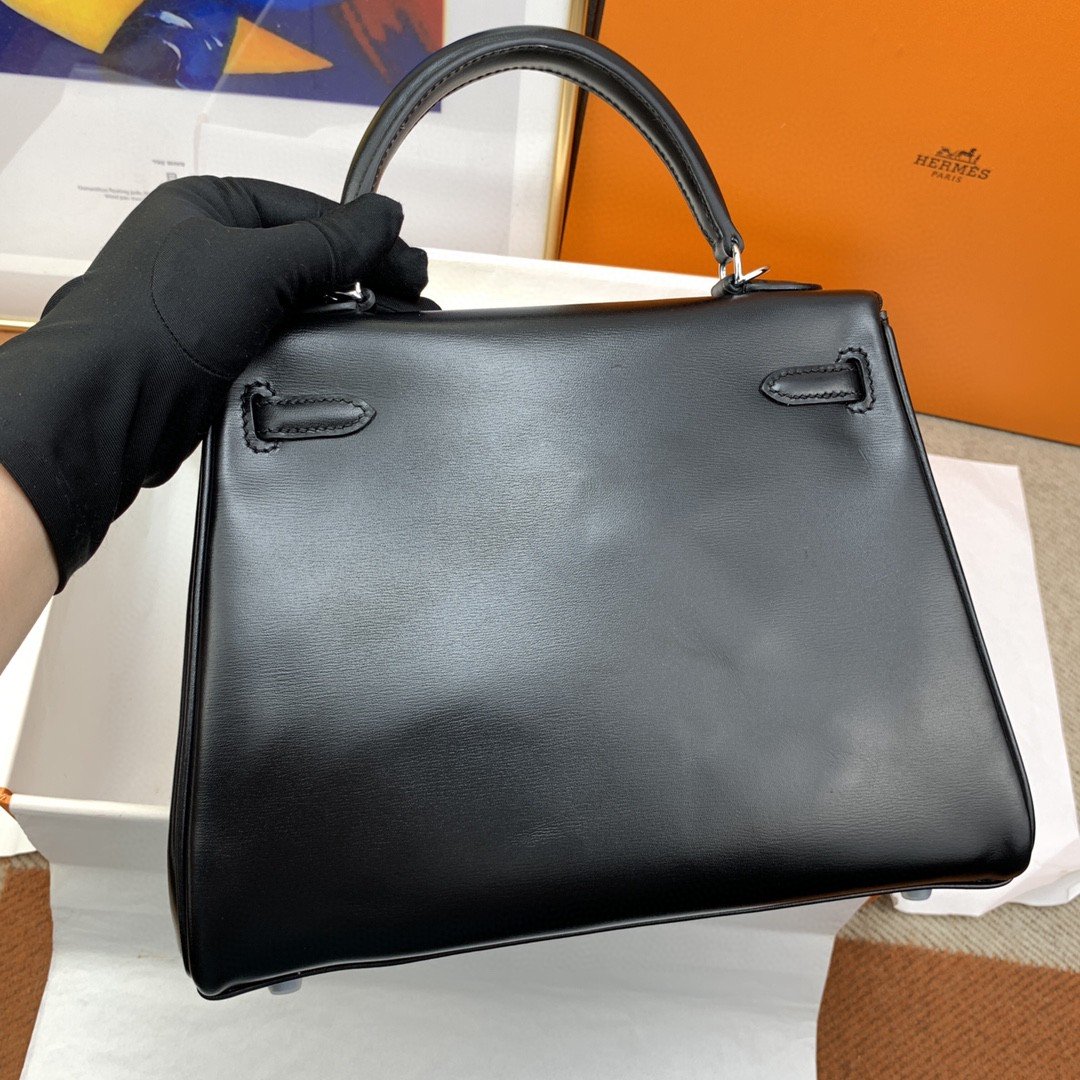 1:1 Replica Hermes Kelly 25 Swift Black Bag For Women, Women's Handbags, Shoulder Bags 10in/25cm - Image 7