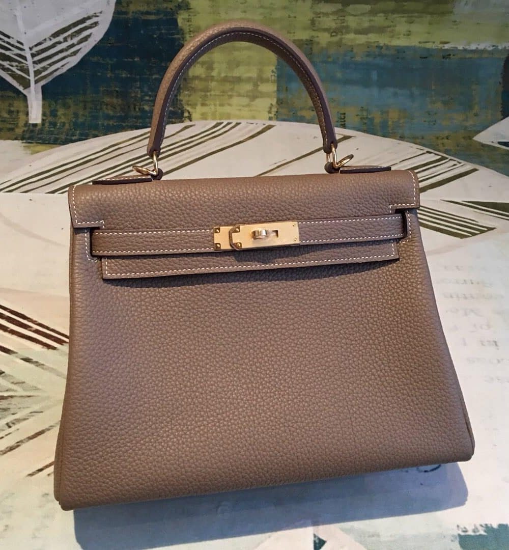 1:1 Replica Hermes Kelly 28 Greige Bag With Gold Toned Harware For Women, Women's Handbags, Shoulder Bags 11in/28cm