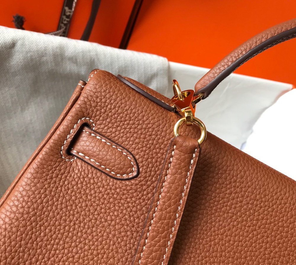 1:1 Replica Hermes Kelly 28 Retourne Togo Brown Bag For Women, Women's Handbags, Shoulder Bags 11in/28cm