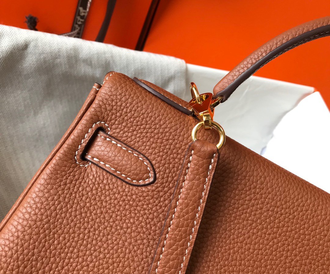 1:1 Replica Hermes Kelly 28 Retourne Togo Brown Bag For Women, Women's Handbags, Shoulder Bags 11in/28cm - Image 6