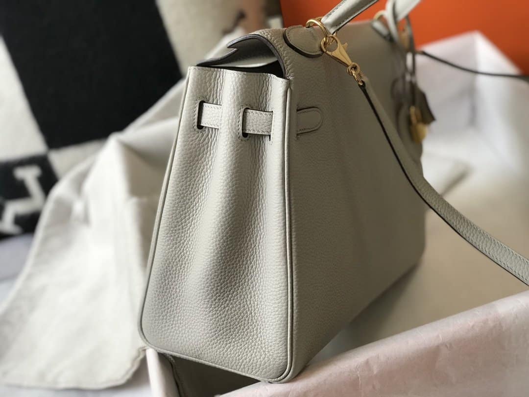 1:1 Replica Hermes Kelly 28 Retourne Togo White Bag For Women, Women's Handbags, Shoulder Bags 11in/28cm - Image 6