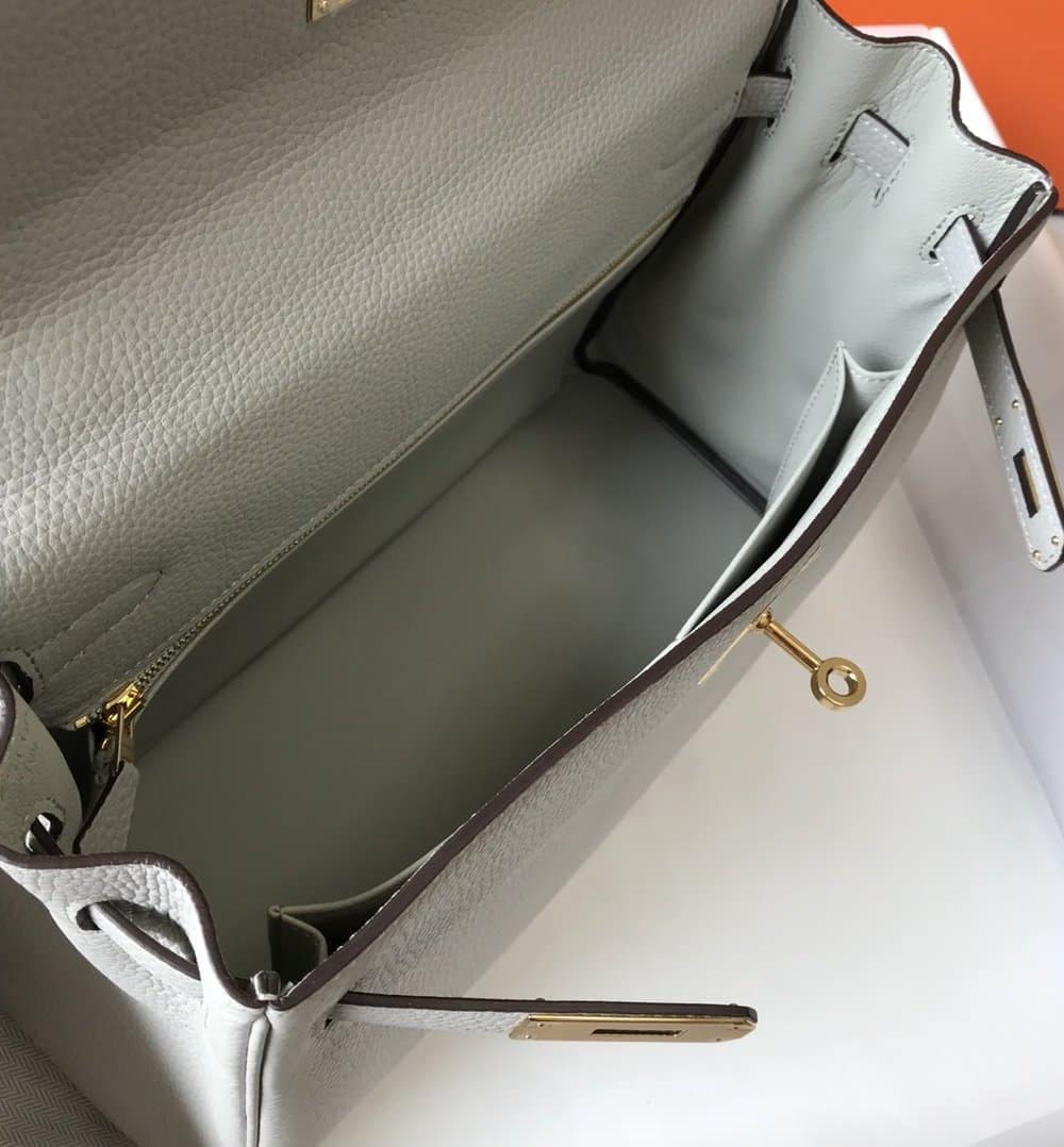 1:1 Replica Hermes Kelly 28 Retourne Togo White Bag For Women, Women's Handbags, Shoulder Bags 11in/28cm