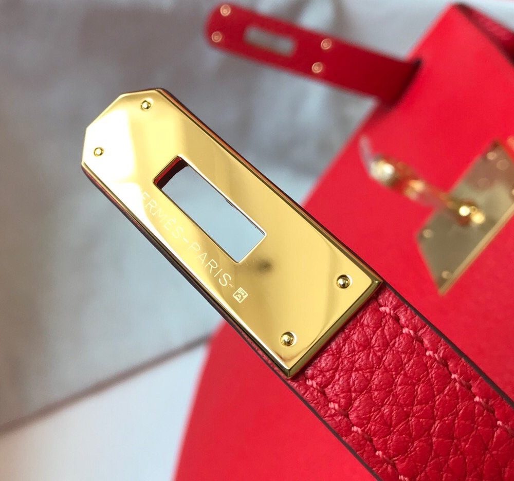 1:1 Replica Hermes Kelly 28 Rouge Casaque Togo Bag For Women, Women's Handbags, Shoulder Bags 11in/28cm