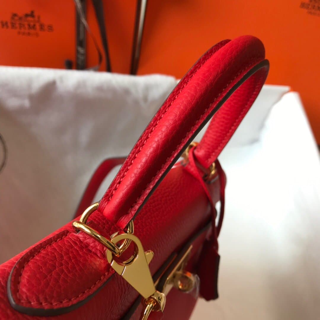 1:1 Replica Hermes Kelly 28 Rouge Casaque Togo Bag For Women, Women's Handbags, Shoulder Bags 11in/28cm - Image 3
