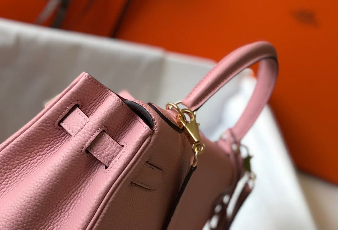 1:1 Replica Hermes Kelly 28cm Bubblegum Pink Togo Bag For Women, Women's Handbags, Shoulder Bags 11in/28cm - Image 7