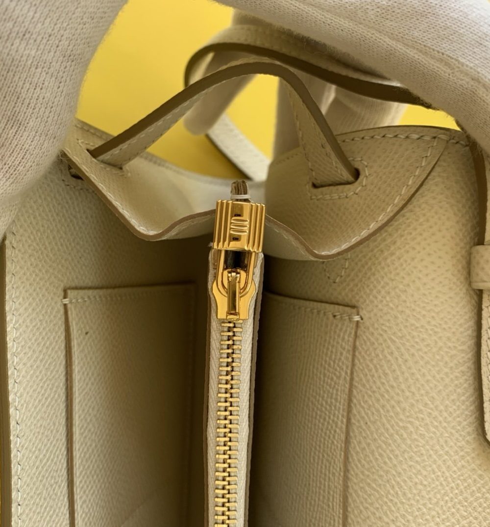 1:1 Replica Hermes Kelly Classique To Go Wallet  21cm/8.3in Gold Toned Hardware For Women Cream