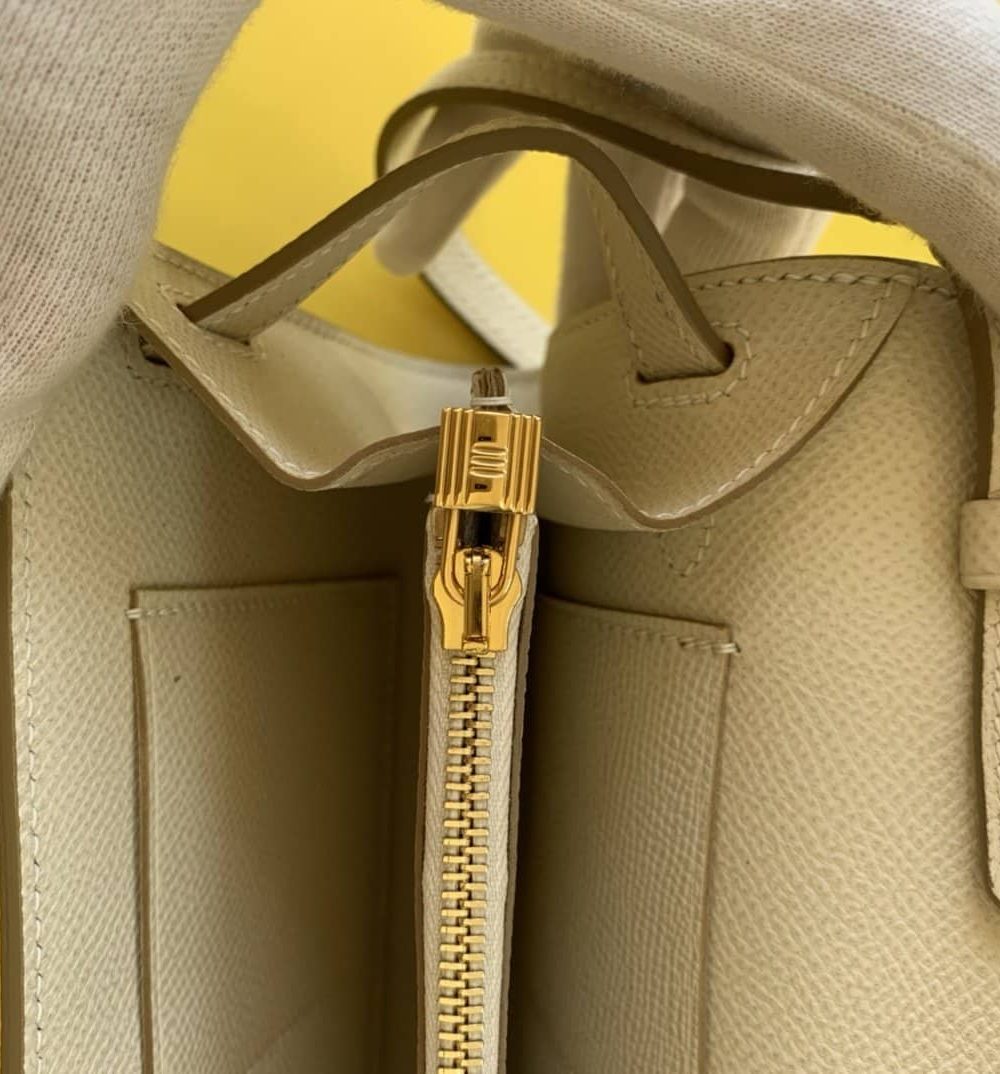 1:1 Replica Hermes Kelly Classique To Go Wallet  21cm/8.3in Gold Toned Hardware For Women Cream