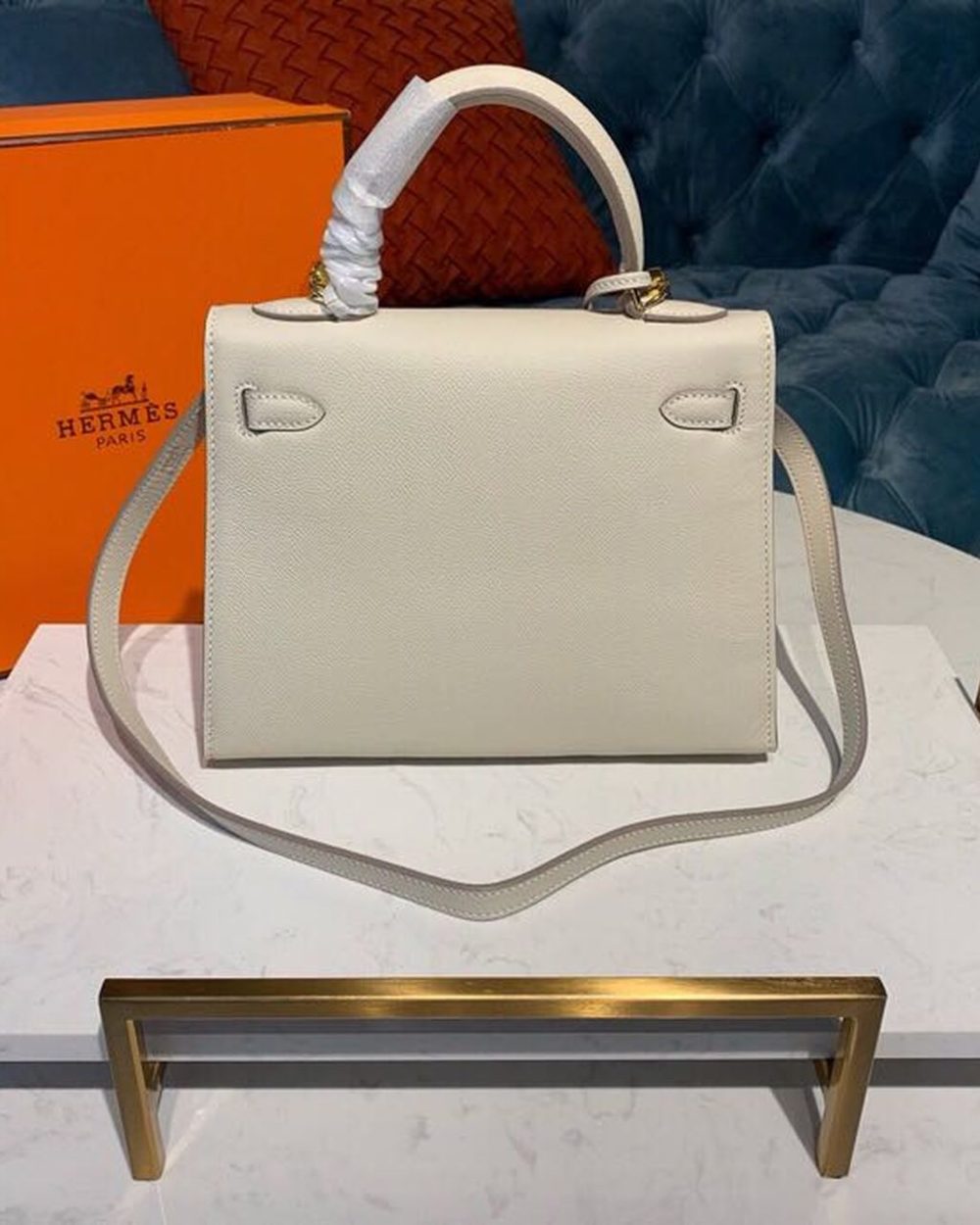 1:1 Replica Hermes Kelly Craie For Women Gold Toned Hardware 10in/25cm