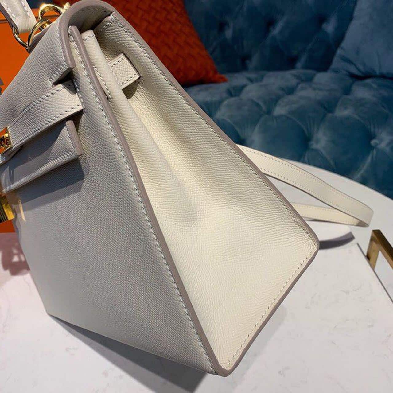 1:1 Replica Hermes Kelly Craie For Women Gold Toned Hardware 10in/25cm - Image 8