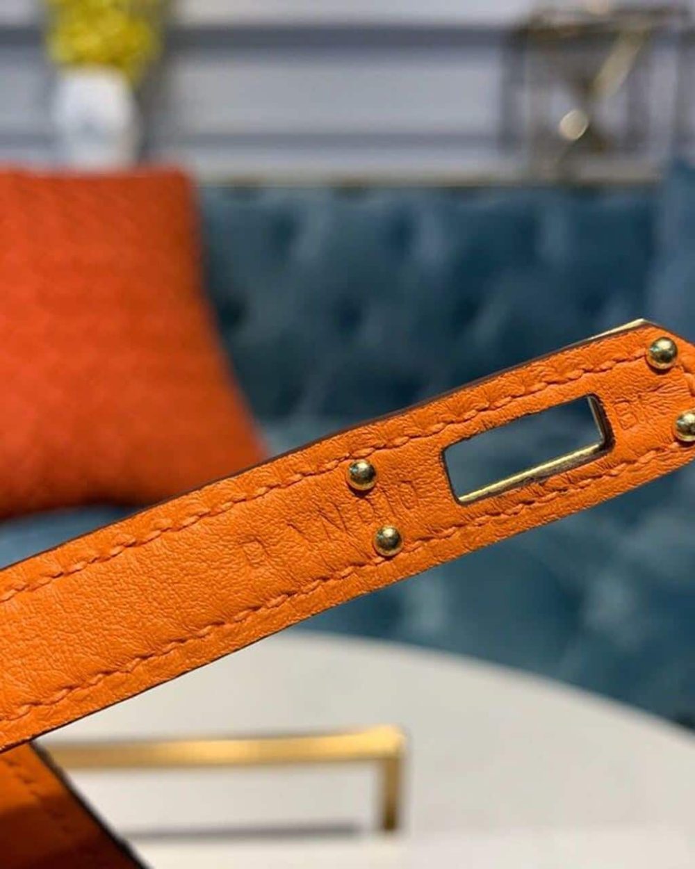 1:1 Replica Hermes Kelly Danse II Bag Swift Orange Gold Hardware For Women 8.7in/22cm