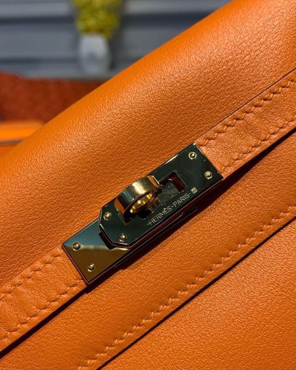 1:1 Replica Hermes Kelly Danse II Bag Swift Orange Gold Hardware For Women 8.7in/22cm