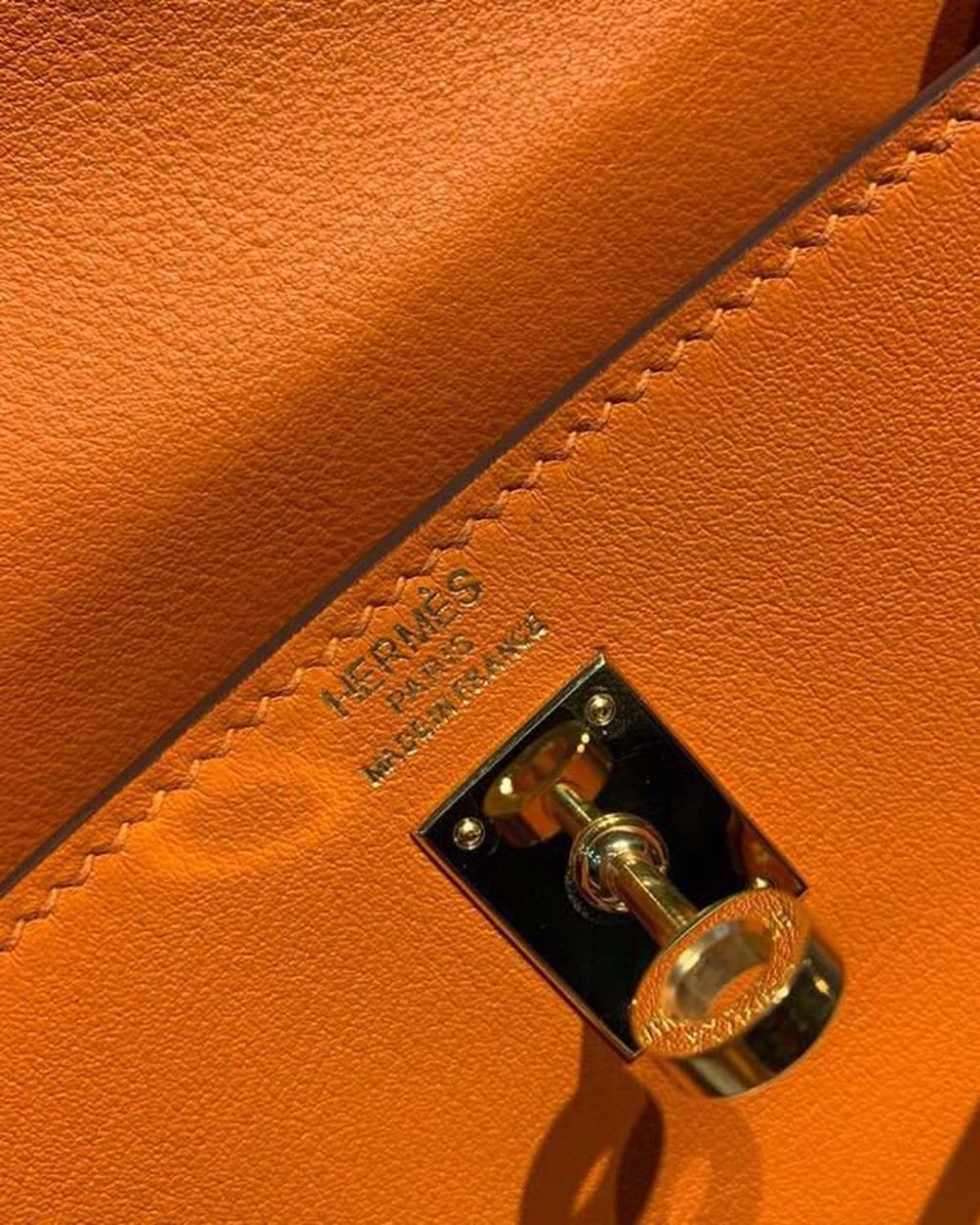 1:1 Replica Hermes Kelly Danse II Bag Swift Orange Gold Hardware For Women 8.7in/22cm