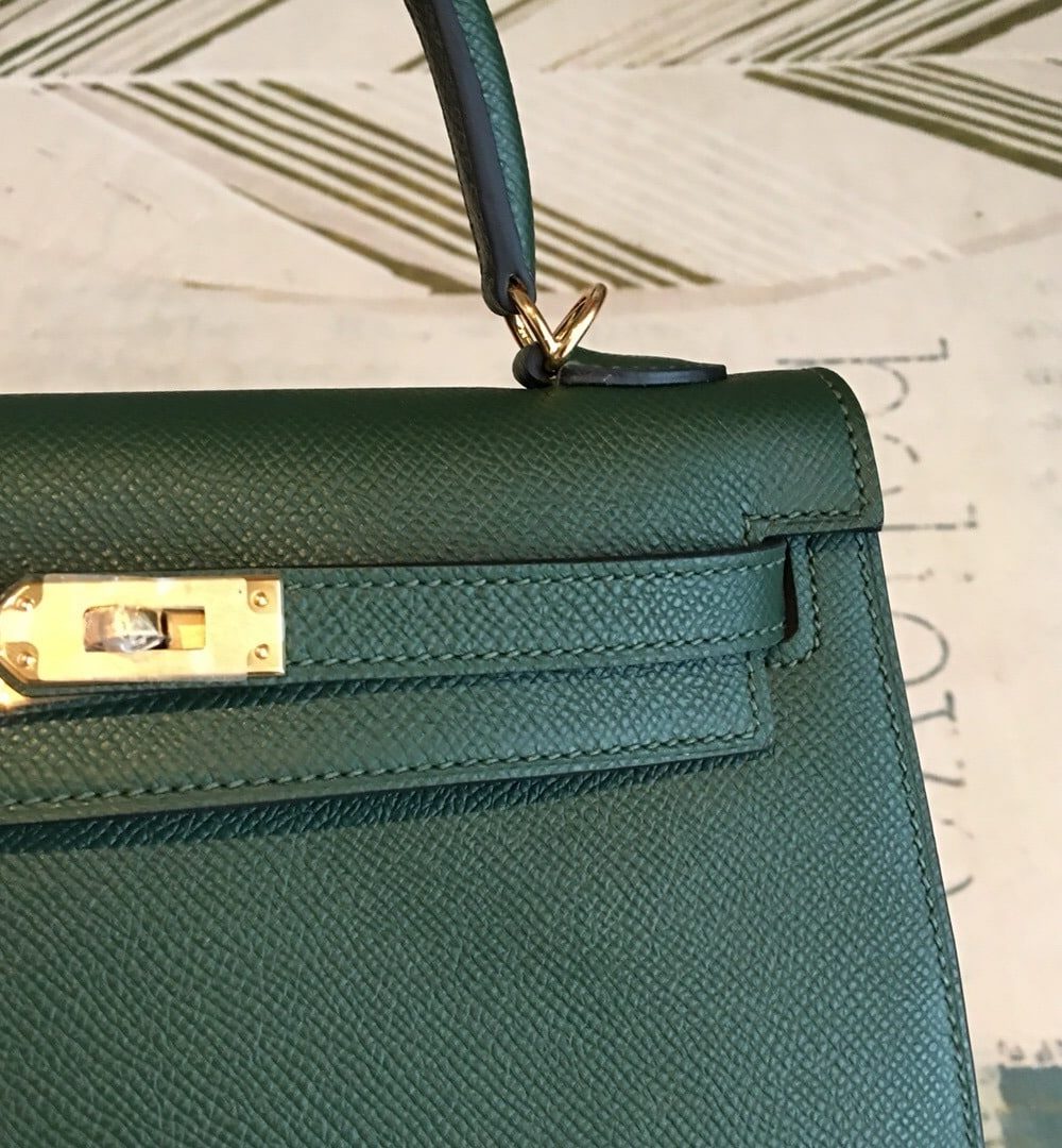 1:1 Replica Hermes Kelly Green For Women Gold Toned Hardware 10in/25cm