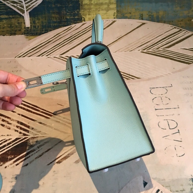 1:1 Replica Hermes Kelly Light Blue For Women Silver Toned Hardware 10in/25cm - Image 2