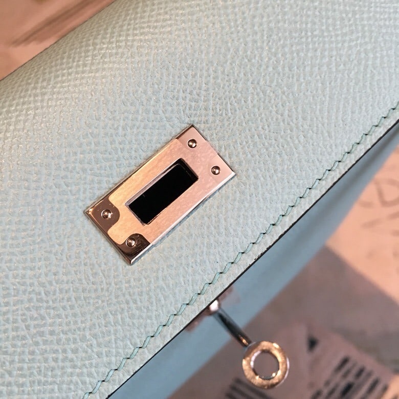 1:1 Replica Hermes Kelly Light Blue For Women Silver Toned Hardware 10in/25cm - Image 4