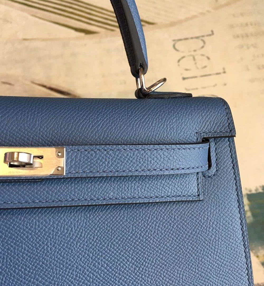 1:1 Replica Hermes Kelly Navy For Women Silver Toned Hardware 10in/25cm