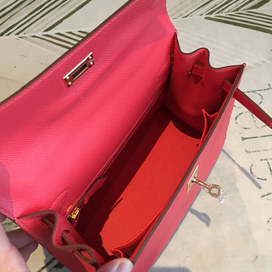 1:1 Replica Hermes Kelly Red For Women Gold Toned Hardware 10in/25cm - Image 3
