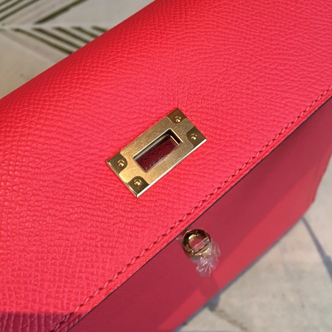 1:1 Replica Hermes Kelly Red For Women Gold Toned Hardware 10in/25cm - Image 4
