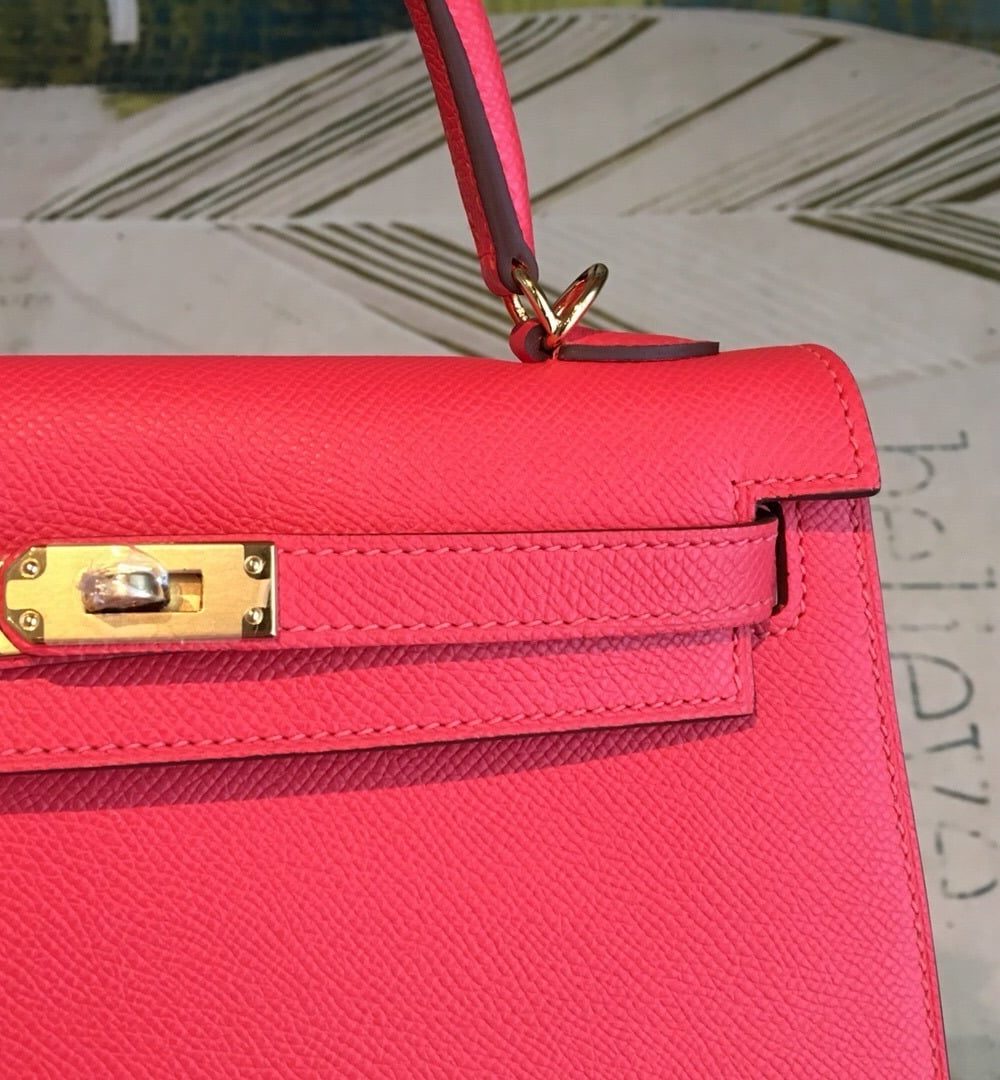 1:1 Replica Hermes Kelly Red For Women Gold Toned Hardware 10in/25cm
