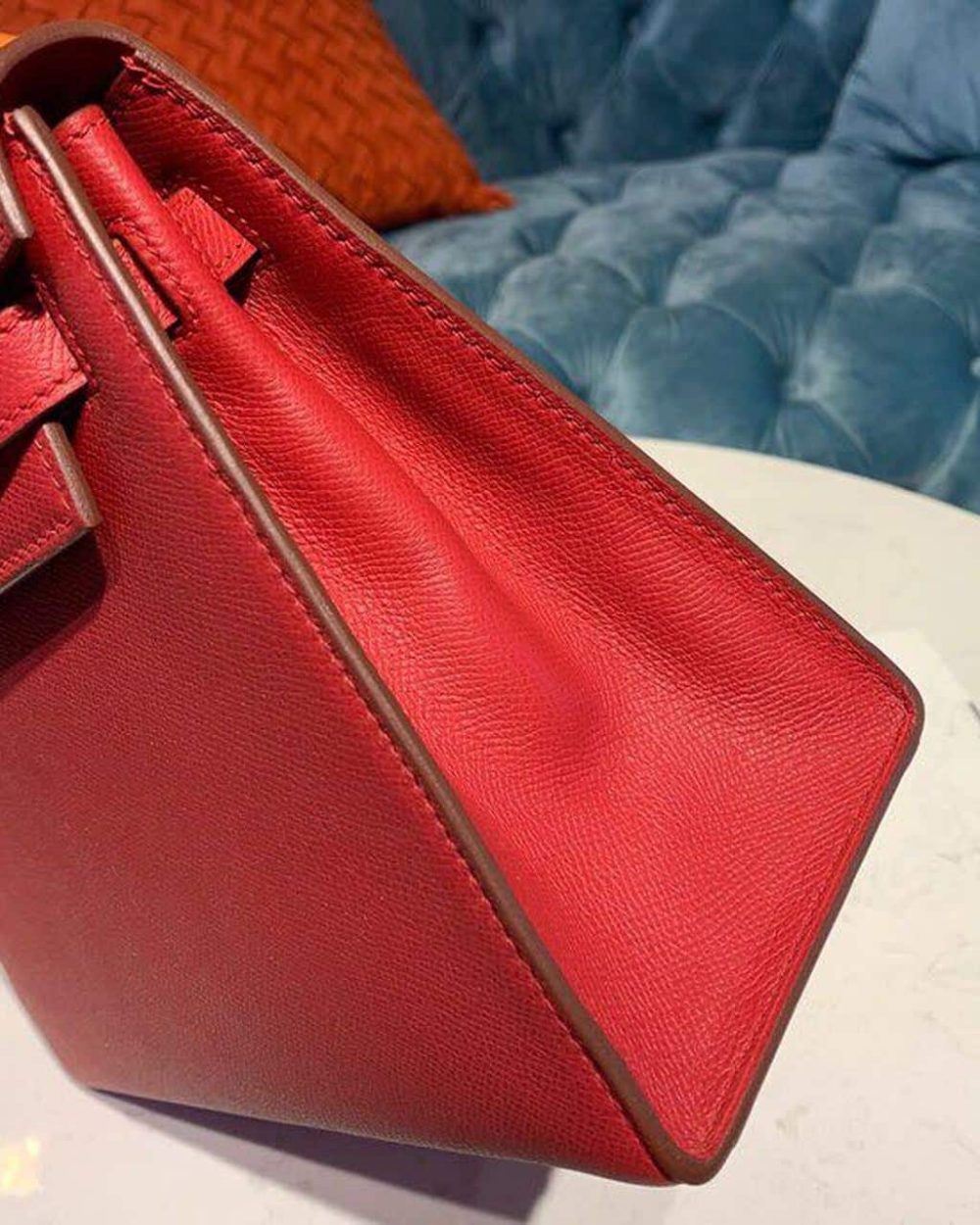 1:1 Replica Hermes Kelly Tomate For Women Gold Toned Hardware 10in/25cm